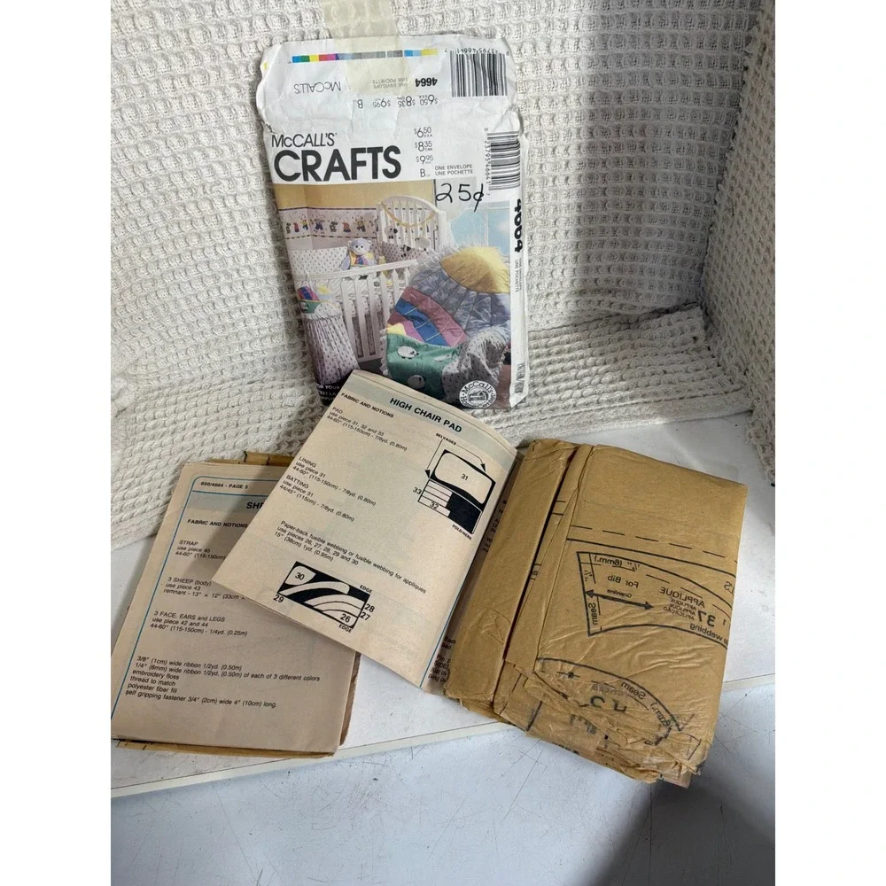 Vintage Nursery McCall's Crafts Sewing Pattern 4664 OS Multicolor
